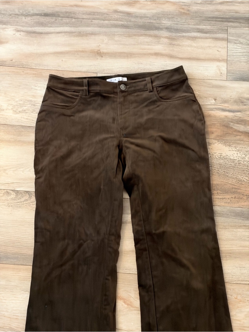 Cabi dark chocolate brown velvet bootcut pants Size 6